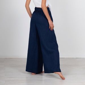 Linocolore dark grey linen pants